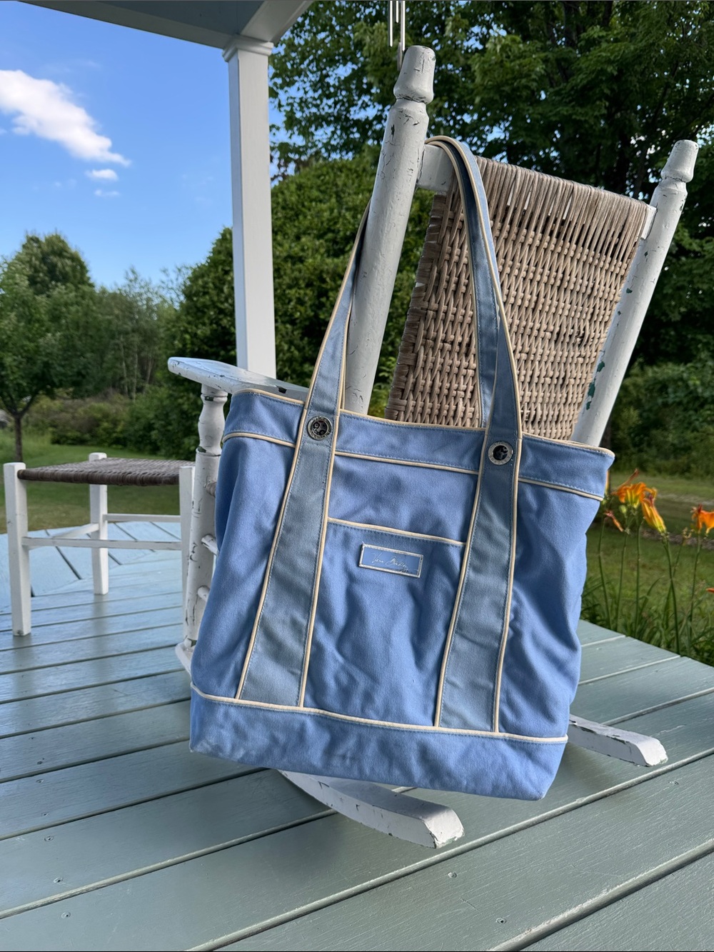 Vera Bradley Canvas Large Tote Light Blue